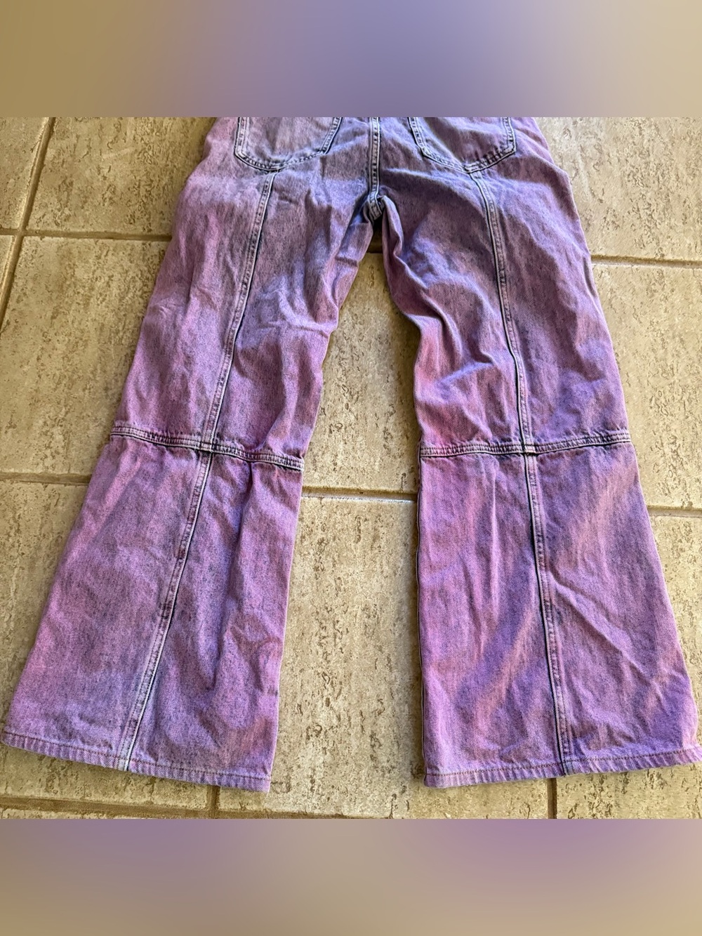 RARE Desigual x Maitrepierre Purple Wide-Leg Jeans, Sz M Acid Wash Distressed - Picture 7 of 10